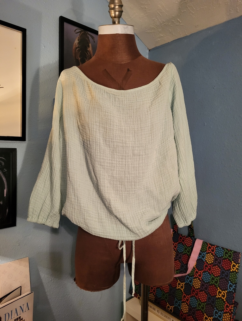 Everyday Ritual Penny Top In Mint Double Bubble - Picture 2 of 8